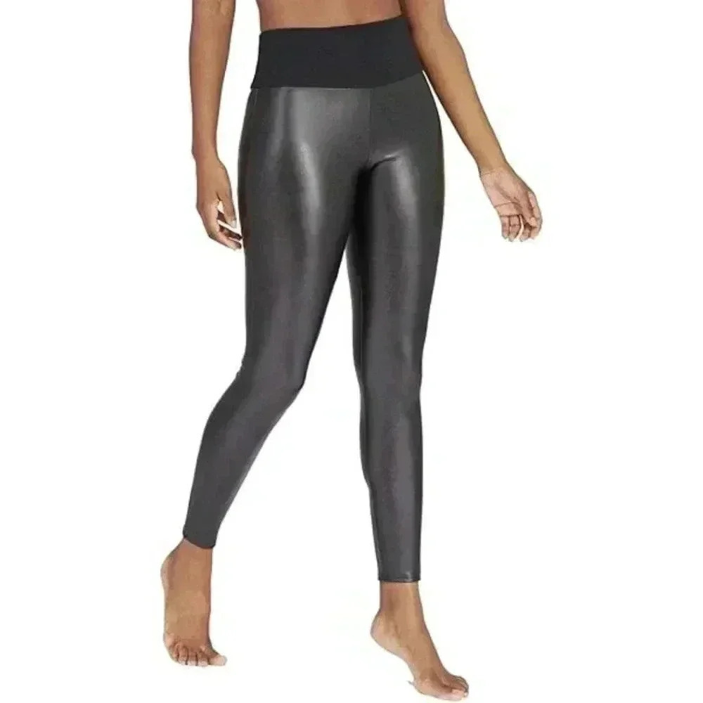 Assets By Spanx Faux‎ Leather Leggings Sz. L